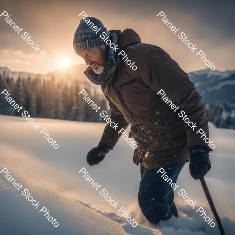 Man in Snow stock photo with image ID: 08b9204e-3727-4b68-b28b-5ac130287fce