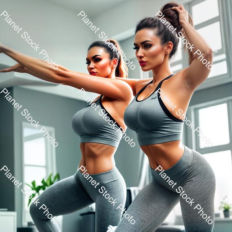 A Young Lady Working Out at Home stock photo with image ID: 08ed9555-0890-4204-b21d-cafefd9ce138