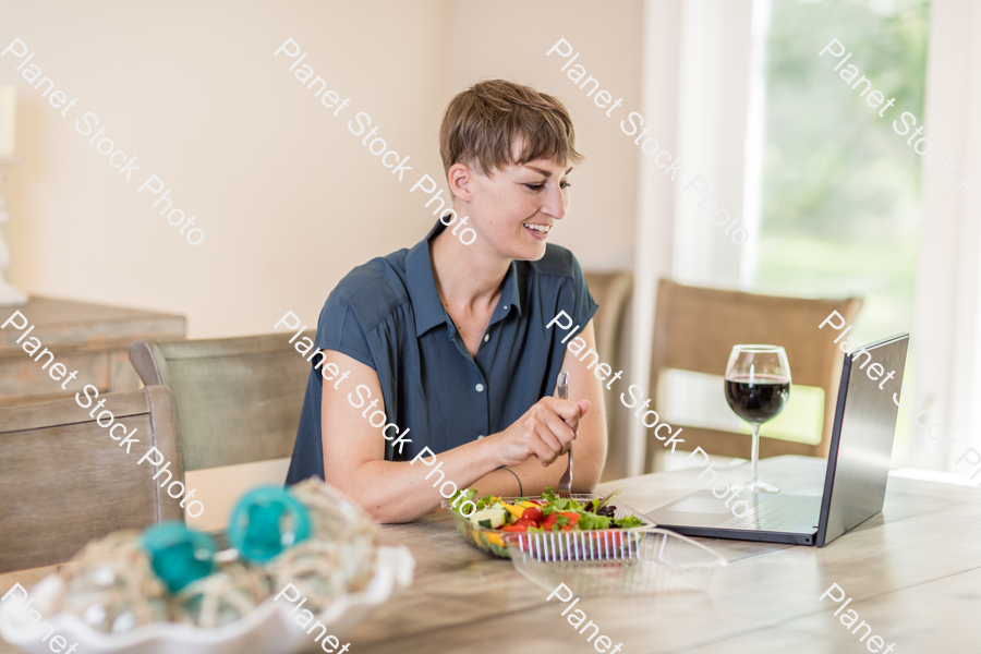 A young lady having a healthy meal stock photo with image ID: 117a5eef-9f30-4e3d-b8e7-fffa1b074e01