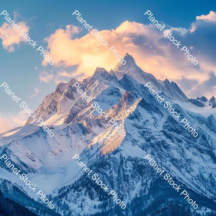 Mountains with Snow and with Cloudy Atmosphere stock photo with image ID: 137e4595-0c4b-486e-b180-86f37ed963b8