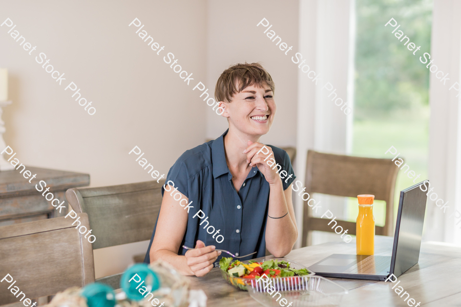 A young lady having a healthy meal stock photo with image ID: 281b59ac-5604-4d4b-8143-babba8548489