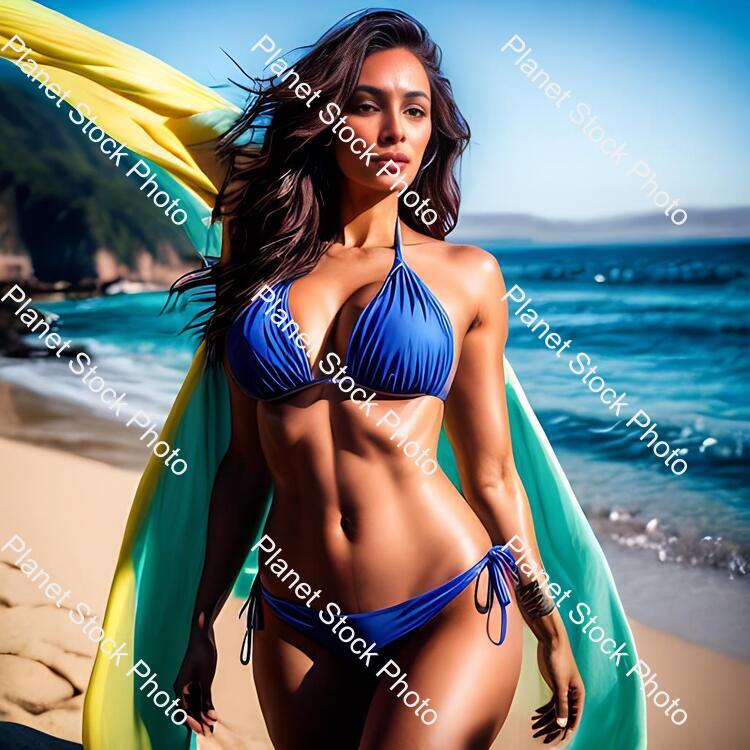 Woman in a Bikini on the Beach stock photo with image ID: 29d9cf7b-a1be-4b95-a18e-b91f747fd09f