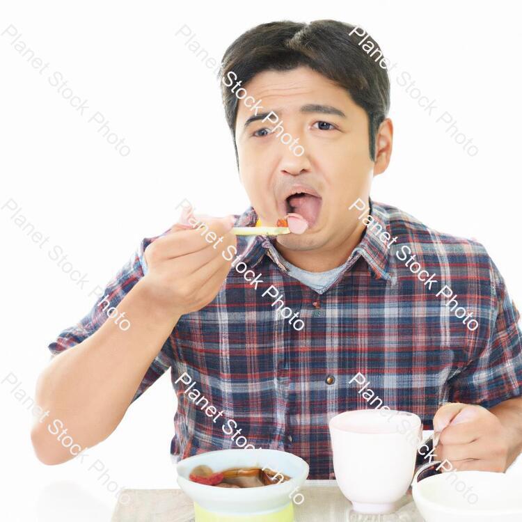 A Man Eating Food stock photo with image ID: 3259e3c3-fbcb-451e-9cd5-348b30f37d1e