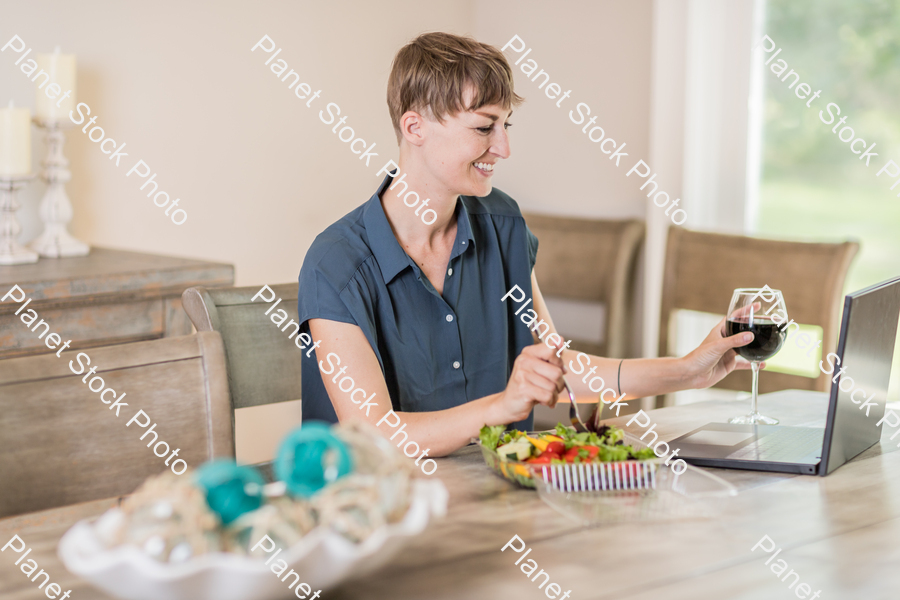 A young lady having a healthy meal stock photo with image ID: 358e3a64-6fb4-4cd3-9c8d-cbaa84081f68