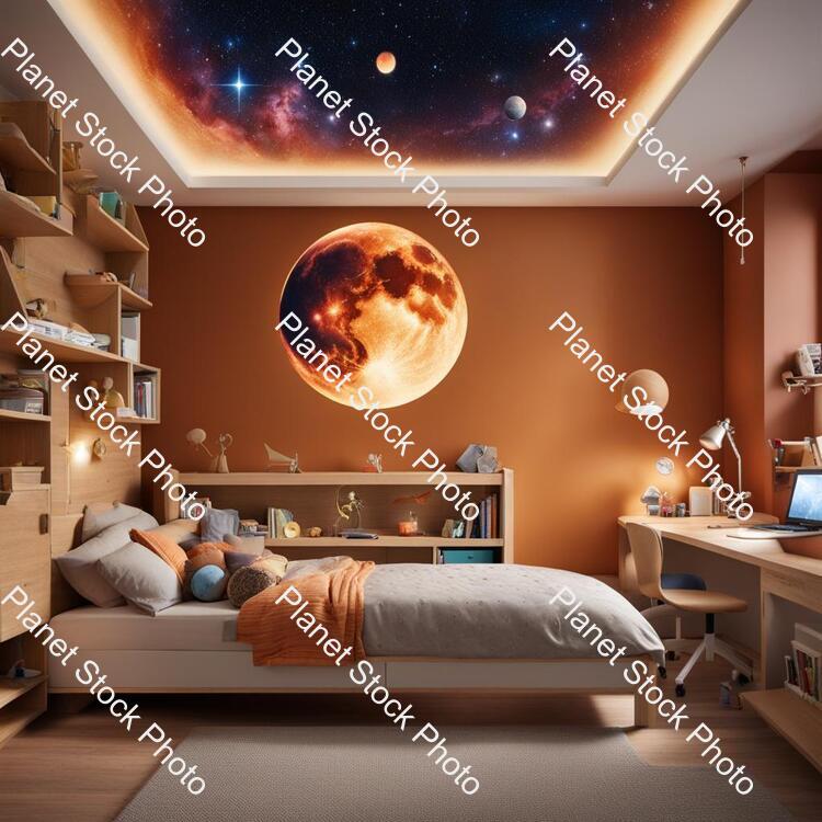 A Kids Room Aroun 10-12 Years Who Likes Astronomy stock photo with image ID: 3d9dac6a-a738-4332-bae5-e592064a2ac1