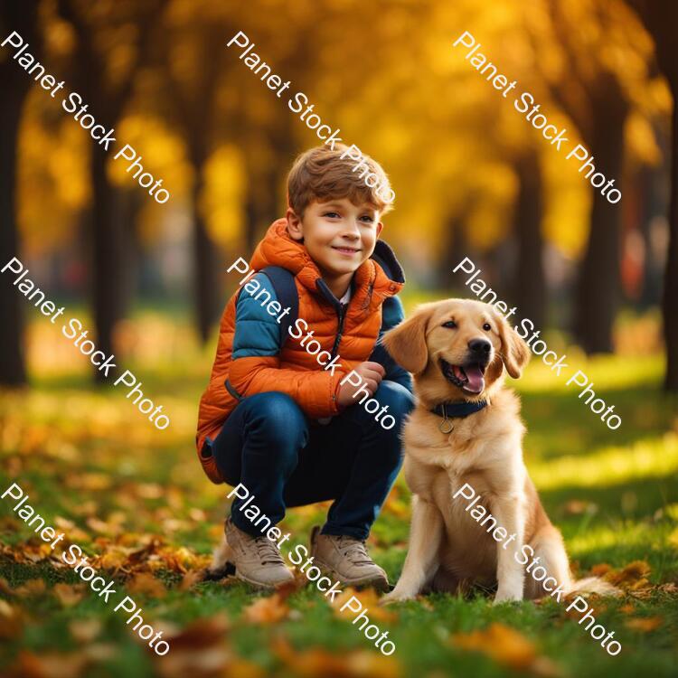 A Boy with a Dog on Park stock photo with image ID: 4068c5da-53e1-4616-ac33-6d2b4a46c0be