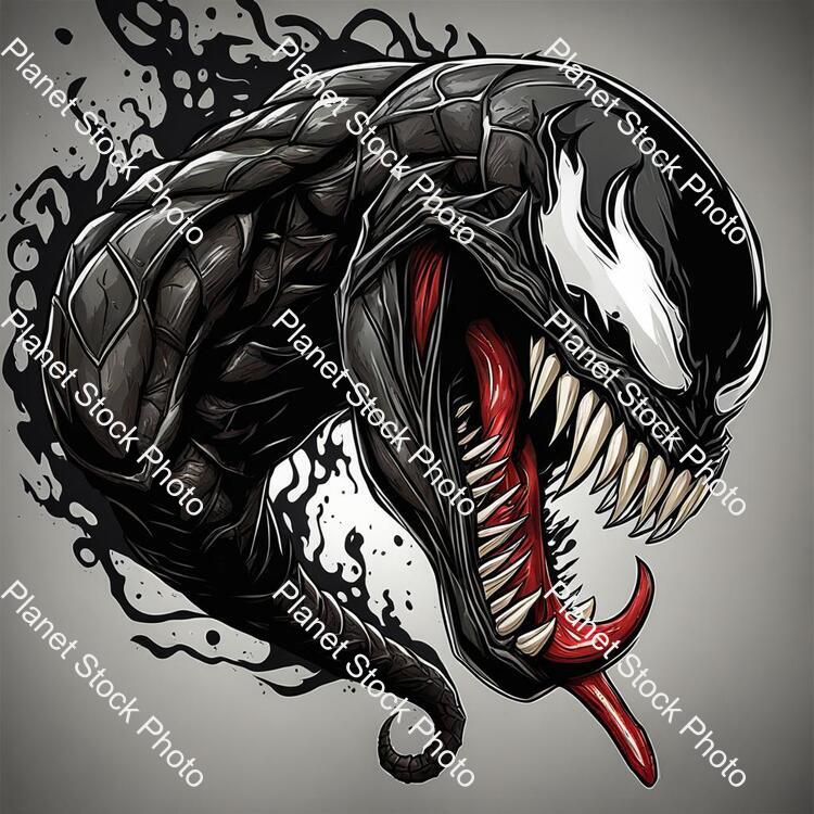 Draw Venom Venom was very scary like the film stock photo with image ID: 4a125807-d81f-4d02-b280-8dede5bbbf77