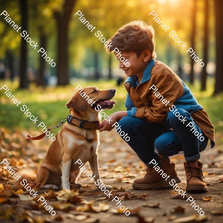A Boy with a Dog on Park stock photo with image ID: 4f0f7e0f-5cce-424e-a2ba-475f829c2f9f
