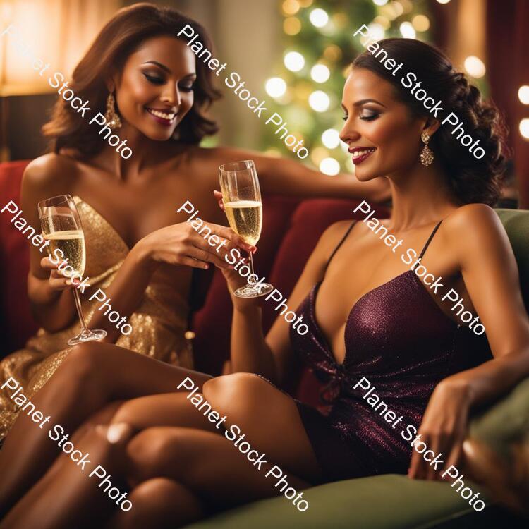 Ladies Lounging and Sipping Champagne stock photo with image ID: 57565d04-1668-4b79-bdaa-53c0a5f60751