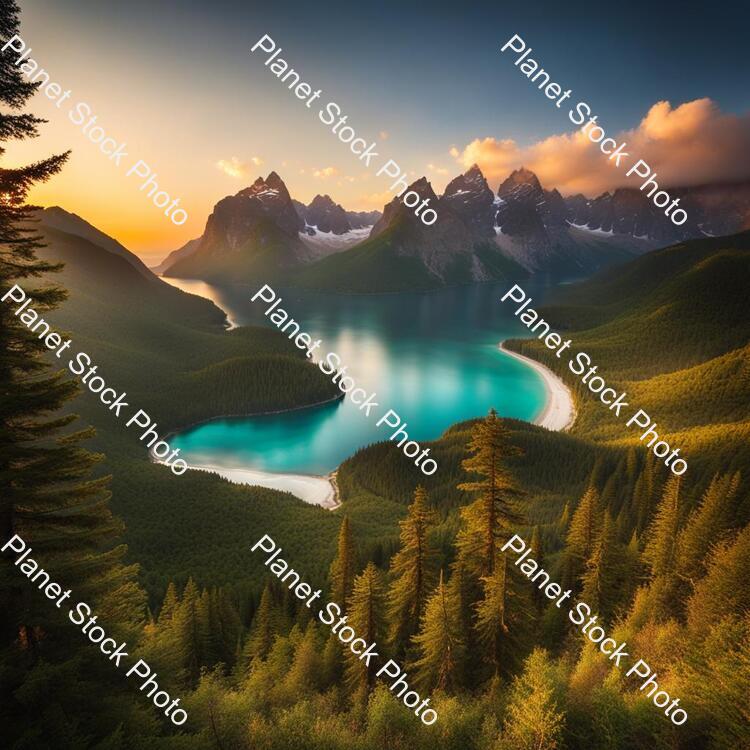 Breathtaking Landscape: Begin by Capturing a Spectacular Landscape, Such As a Majestic Mountain, a White Sandy Beach, or a Lush Forest. Ensure That the Landscape Is Well-lit and Provides a Captivating Panoramic View stock photo with image ID: 5b41492b-b669-4cd8-a1bf-5bb4d0c43413