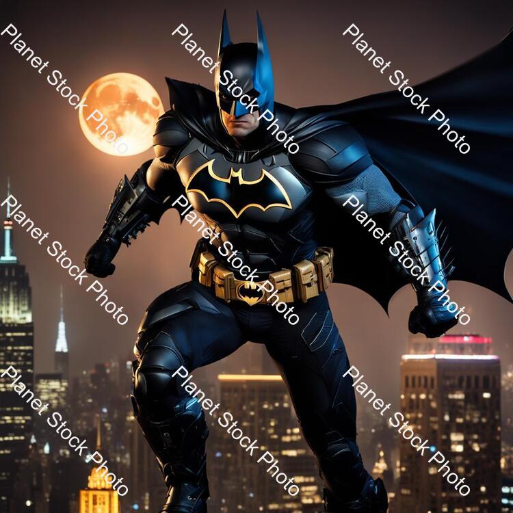 Batman in New York City Time Night 4k Quality Batman Suit Is on the Batman Arkham Knight. the Moon Are Bright an Full Moon.batman Be Very Muscular stock photo with image ID: 61d9ae29-ba05-4dee-9e79-0c4b43d99354