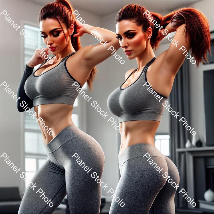 A Young Lady Working Out at Home stock photo with image ID: 665d1338-93fb-4063-ae8d-ef0ca8190198