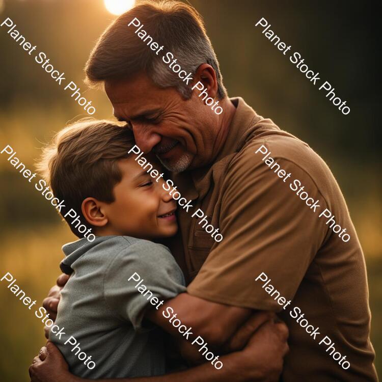 A Young Boy Hug His Father After a Long Time with Tears in Eyes stock photo with image ID: 78a0349c-cbd6-4034-ae80-e4d3752597b7