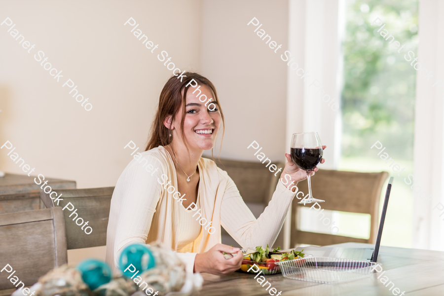 A young lady having a healthy meal stock photo with image ID: 78d2412f-6c3b-49db-bedb-ab5a5c7307dc