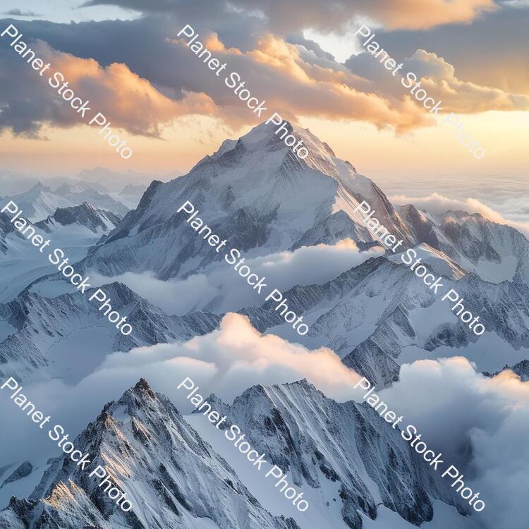 Mountains with Snow and with Cloudy Atmosphere stock photo with image ID: 7948dc99-762f-45f3-80b8-dd81face72a3