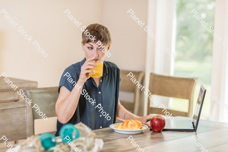 A young lady having a healthy breakfast stock photo with image ID: 7b7161cc-bfea-4a28-8e7c-74b41da8e4cb