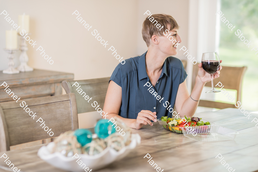 A young lady having a healthy meal stock photo with image ID: 7e948e51-287d-4d36-b498-8726f082b9d8