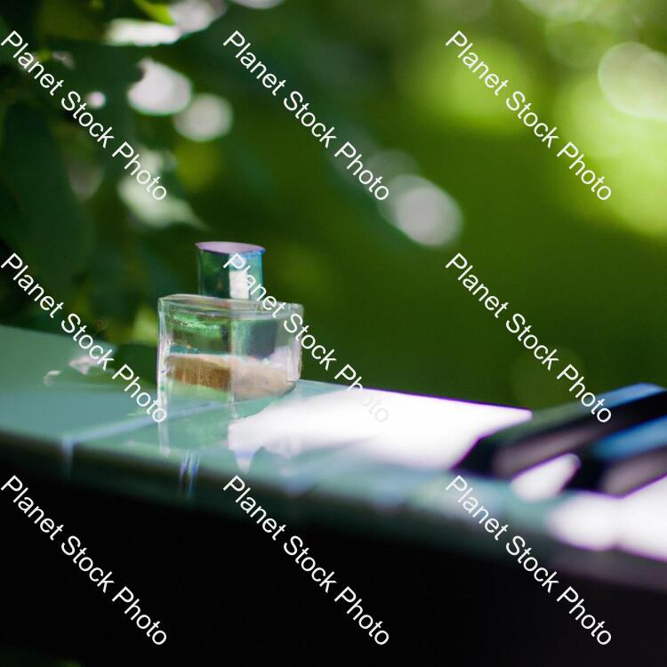 Perfume on a Piano in Nature stock photo with image ID: acc609cb-0a49-4e7b-89ae-bdb9ba56c349