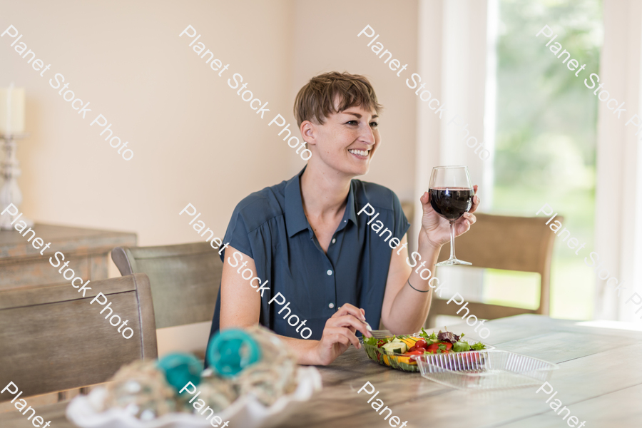 A young lady having a healthy meal stock photo with image ID: b7a3cf61-befb-47fd-911a-c31221f07b77