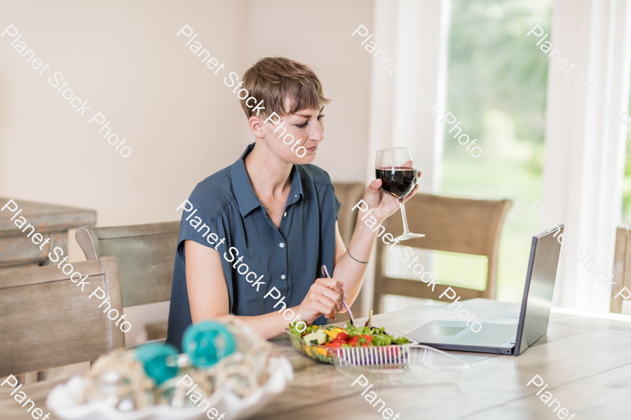 A young lady having a healthy meal stock photo with image ID: bb6d8442-828f-4e47-a026-3644033e3a31