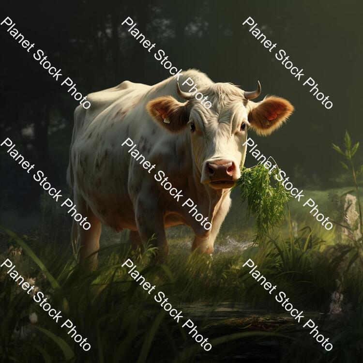 A Cow Eating Grass stock photo with image ID: c35c8c1e-0255-4489-aa70-454f819fe6d7