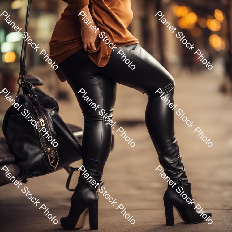 Draw a Fat Sexy Hot Ass Girl with Black Leather Pants, the Girls Back and Her Ass Are Visible, stock photo with image ID: d099279e-4a5e-46e5-ab4e-72a30dd005e9