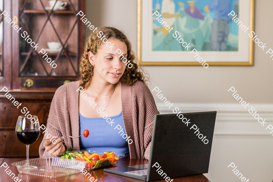 A young lady having a healthy meal stock photo with image ID: d12f99d3-1f8e-4390-88b5-3971b51ae8fa