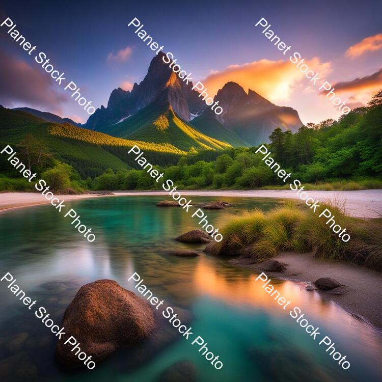 Breathtaking Landscape: Begin by Capturing a Spectacular Landscape, Such As a Majestic Mountain, a White Sandy Beach, or a Lush Forest. Ensure That the Landscape Is Well-lit and Provides a Captivating Panoramic View stock photo with image ID: d600c657-9d00-4aee-886e-2701c26973f4
