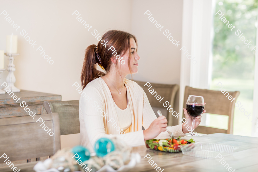 A young lady having a healthy meal stock photo with image ID: e0eb4d59-93ec-4cd3-9427-584b22a206c2