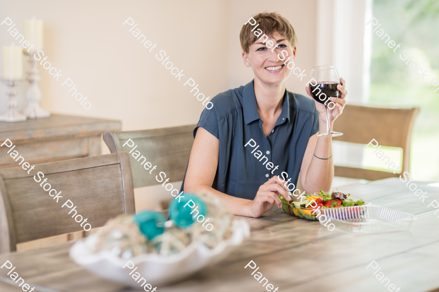 A young lady having a healthy meal stock photo with image ID: ef4b0c54-9b85-4215-be20-3c578abd6da5