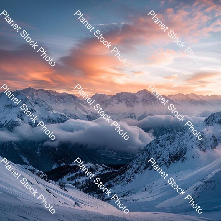 Mountains with Snow and with Cloudy Atmosphere stock photo with image ID: faf5b358-b562-41cf-bf46-93f13fbca7f9