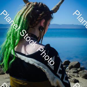 Green Hair Viking Girl in a Beach stock photo with image ID: 040d5209-86a6-470d-9a79-1d67cb94fa44