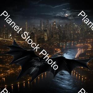 Draw Batman in Gotham City Batman Is Very Cool. Batman Gliding in the Night stock photo with image ID: 048f4e82-cd87-419d-aa9c-ceb887e86cdc