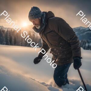 Man in Snow stock photo with image ID: 08b9204e-3727-4b68-b28b-5ac130287fce