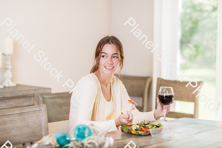 A young lady having a healthy meal stock photo with image ID: 0dd0bdca-6a49-4f45-9a9f-b96b468e9c2c