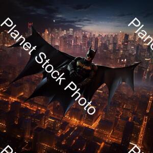 Draw Batman in Gotham City Batman Is Very Cool. Batman Gliding in the Night stock photo with image ID: 103d923d-1ff8-4276-aff1-cf4cb36fe32d