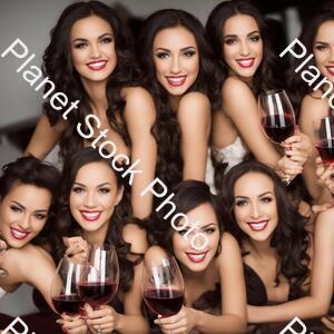 Young Ladies Lounging and Sipping Red Wine stock photo with image ID: 115a83df-85b5-4ded-9e18-bda024115f2c