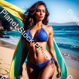 Woman in a Bikini on the Beach stock photo with image ID: 29d9cf7b-a1be-4b95-a18e-b91f747fd09f