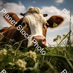 A Cow Eating Grass stock photo with image ID: 38183e7c-544e-45af-b6de-9206cf58385b