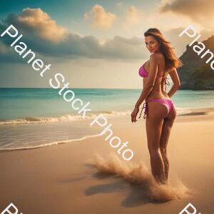 A Lady in a Bikini on the Beach stock photo with image ID: 3da3cc5a-7c3d-4fb5-a077-840694c79afb