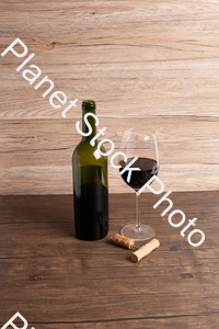 One bottle of red wine, with wine glass, and corkscrew stock photo with image ID: 3e218712-4481-43f7-b750-c3d42a2c8545