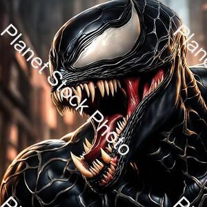Draw Venom Venom was very scary like the film stock photo with image ID: 40482b63-9b8b-4a6d-b71e-866f5e05370e