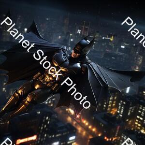 Draw Batman in Gotham City Batman Is Very Cool. Batman Gliding in the Night stock photo with image ID: 51136dc7-8d87-45fb-aee3-5c27143ff6b1