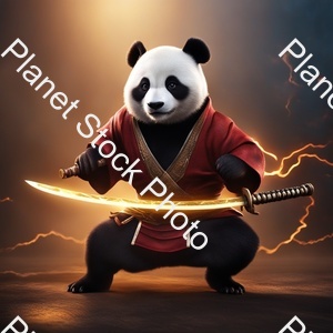 Ninja Panda Holding a Katana That Is Made Out of Lightning 8k stock photo with image ID: 5c03d9c4-5c2d-4eab-8c36-b27dc78b3879
