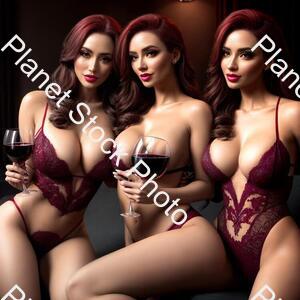 Young Ladies Lounging and Sipping Red Wine stock photo with image ID: 67d52958-5b16-4d5b-8ca0-b9e77e1934cc