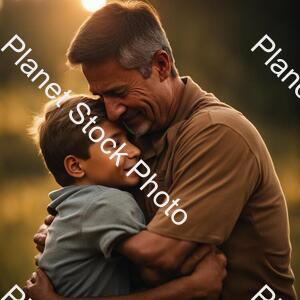 A Young Boy Hug His Father After a Long Time with Tears in Eyes stock photo with image ID: 78a0349c-cbd6-4034-ae80-e4d3752597b7