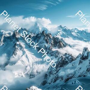 Mountains with Snow and with Cloudy Atmosphere stock photo with image ID: 7a18bf8d-30b8-43e7-a0d3-7b779718f7ec