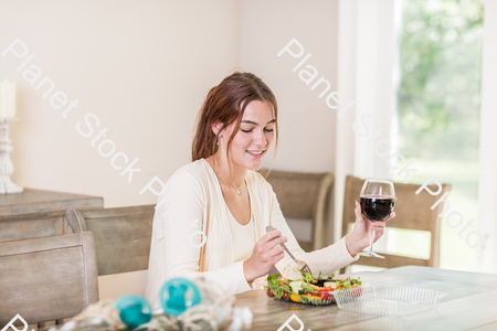 A young lady having a healthy meal stock photo with image ID: 9e9ce598-dada-47e5-908d-60ebc9035819