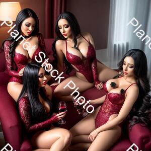 Young Ladies Lounging and Sipping Red Wine stock photo with image ID: b2826dab-c643-4356-b9a1-756a7d7cd3d6