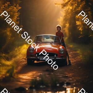 A Beautiful Nature in Which One Car and One Boy stock photo with image ID: c24bff57-1fe1-422a-b5e7-81a25f757afe